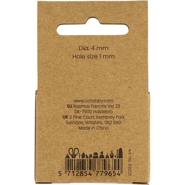 Ferskvandsperler, Gennemboret p&aring; langs, diam. 4 mm, hulstr. 1 mm, perlemor, 40 stk./ 1 pk.