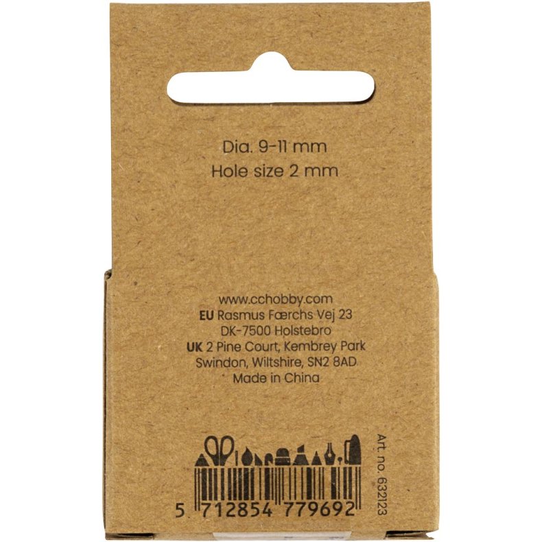 Ferskvandsperler, Gennemboret p&aring; langs, diam. 9-11 mm, hulstr. 2 mm, perlemor, 13 stk./ 1 pk.