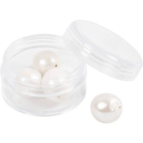 Ferskvandsperler, Gennemboret på langs, diam. 13-14 mm, hulstr. 0,8 mm, perlemor, 4 stk./ 1 pk.