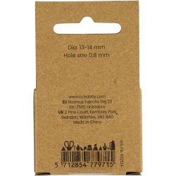 Ferskvandsperler, Gennemboret p&aring; langs, diam. 13-14 mm, hulstr. 0,8 mm, perlemor, 4 stk./ 1 pk.