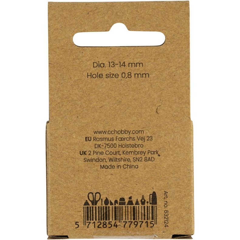 Ferskvandsperler, Gennemboret p&aring; langs, diam. 13-14 mm, hulstr. 0,8 mm, perlemor, 4 stk./ 1 pk.