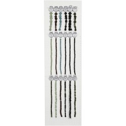 Lavaperler, str. 6-37 mm, hulstr. 1+2 mm, Indhold kan variere, ca. 890 stk., ass. farver, 20 strenge/ 1 pk.