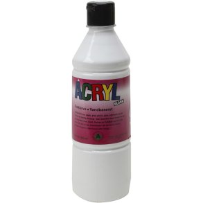 Akrylmaling, hvid, 500 ml/ 1 fl.