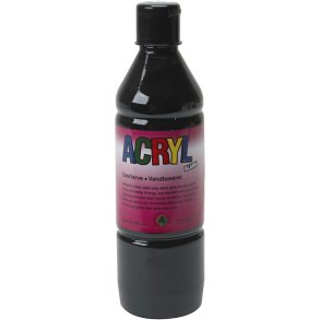 Akrylmaling, sort, 500 ml/ 1 fl.