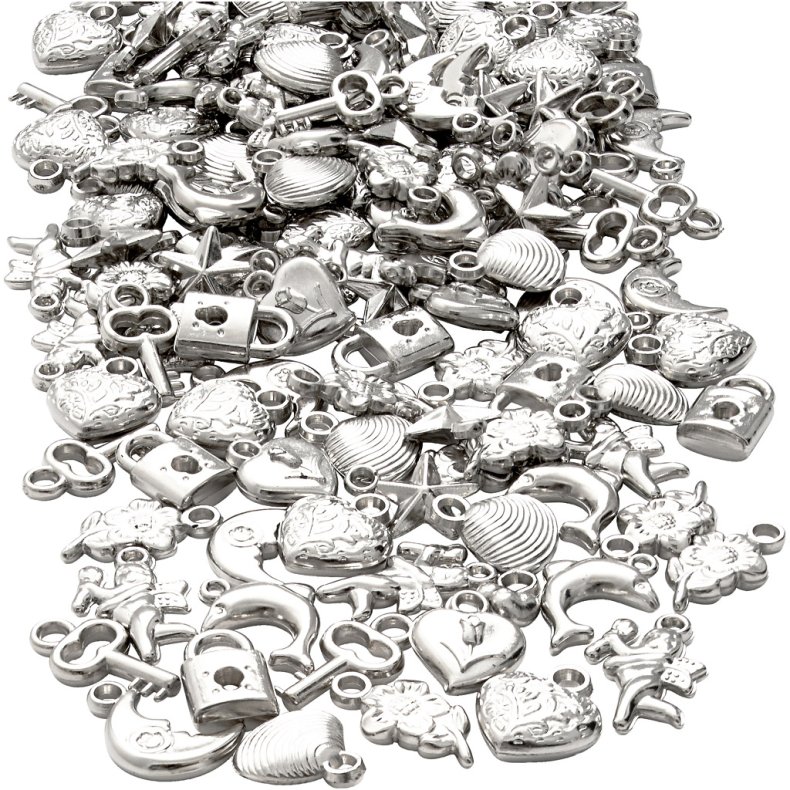 S&oslash;lvcharms, str. 15-20 mm, hulstr. 3 mm, 80g/ 1 pk.