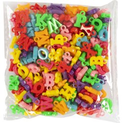 Bogstavperler, str. 1-2 cm, 50 g/ 1 pk.