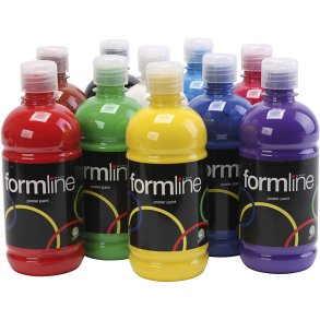 Temperamaling Mat, ass. farver, 10x500 ml/ 1 pk.