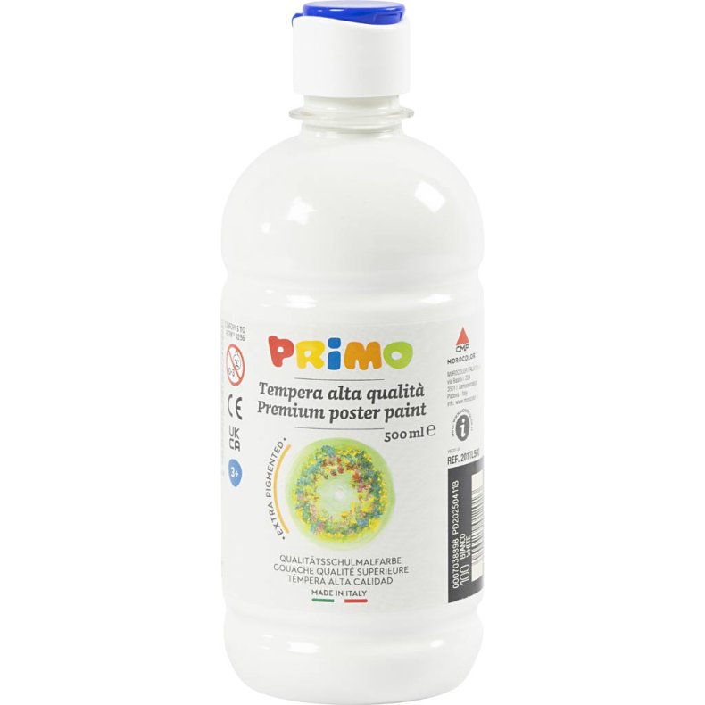 Temperamaling Mat, hvid, 500 ml/ 1 fl.