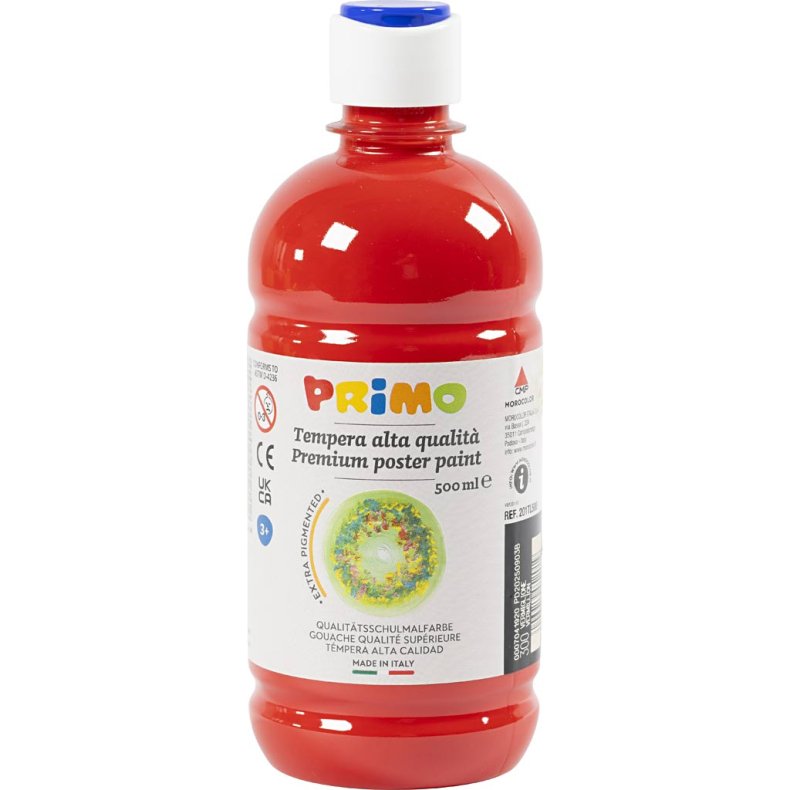 Temperamaling Mat, r&oslash;d, 500 ml/ 1 fl.