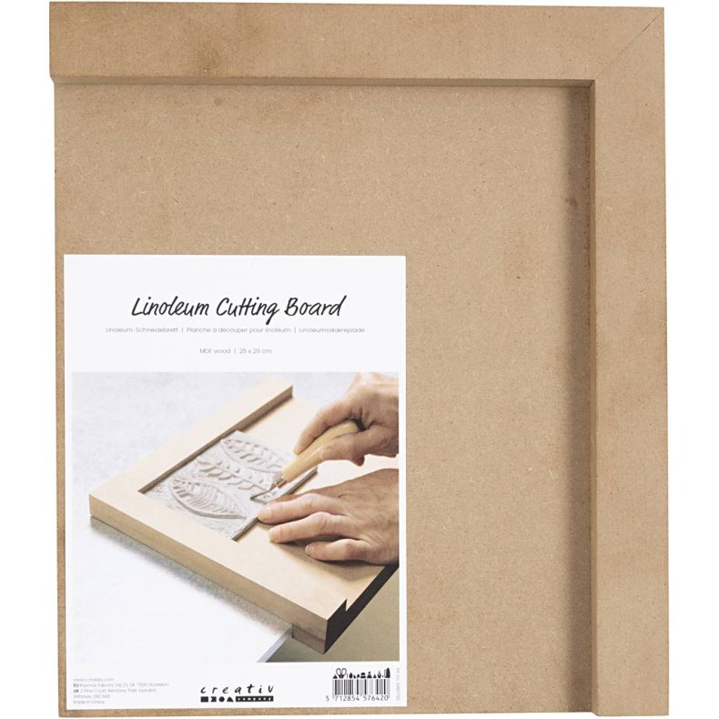 Linoleumssk&aelig;replade, str. 25x29 cm, h&oslash;jre, 1 stk.