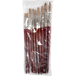 Akvarelpensler, 10 stk./ 1 pk.