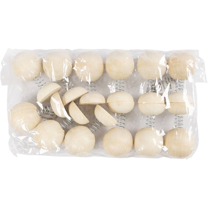 Hoppedihopfigur i tr&aelig;, H: 75 mm, diam. 50 mm, 12 stk./ 1 pk.