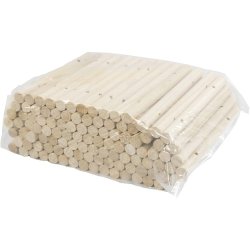 Tr&aelig;stave til bordsk&aring;nere, diam. 14-15 mm, str. 18 cm, hulstr. 4 mm, 108 stk./ 1 pk.