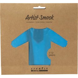 Malerkittel, L: 75 cm, str. 7-12 &aring;r, turkis, 1 stk.