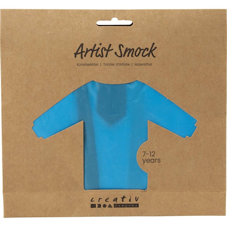 Malerkittel, L: 75 cm, str. 7-12 &aring;r, turkis, 1 stk.