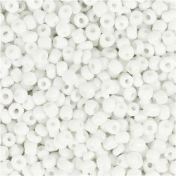 Rocaiperler, diam. 3 mm, str. 8/0, hulstr. 0,6-1,0 mm, hvid, 25 g/ 1 pk.
