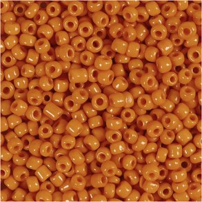 Rocaiperler, diam. 3 mm, str. 8/0, hulstr. 0,6-1,0 mm, orange, 25 g/ 1 pk.