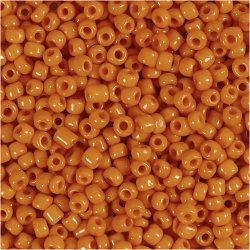 Rocaiperler, diam. 3 mm, str. 8/0, hulstr. 0,6-1,0 mm, orange, 25 g/ 1 pk.