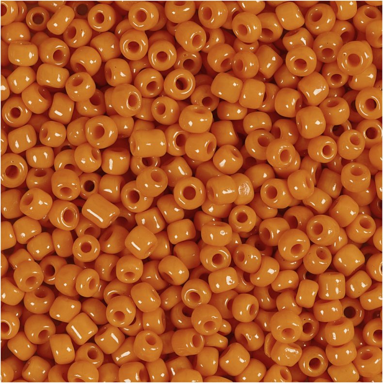 Rocaiperler, diam. 3 mm, str. 8/0, hulstr. 0,6-1,0 mm, orange, 25 g/ 1 pk.