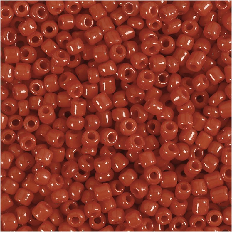 Rocaiperler, diam. 3 mm, str. 8/0 , hulstr. 0,6-1,0 mm, m&oslash;rk r&oslash;d, 500g/ 1 pk.