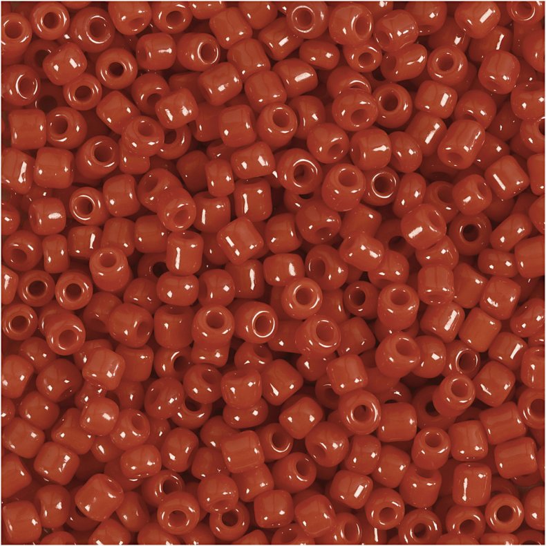 Rocaiperler, diam. 3 mm, str. 8/0, hulstr. 0,6-1,0 mm, m&oslash;rk r&oslash;d, 500 g/ 1 pk.