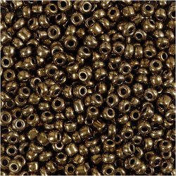 Rocaiperler, diam. 3 mm, str. 8/0, hulstr. 0,6-1,0 mm, bronze, 25 g/ 1 pk.