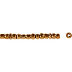 Rocaiperler, diam. 3 mm, str. 8/0, hulstr. 0,6-1,0 mm, bronze, 25 g/ 1 pk.
