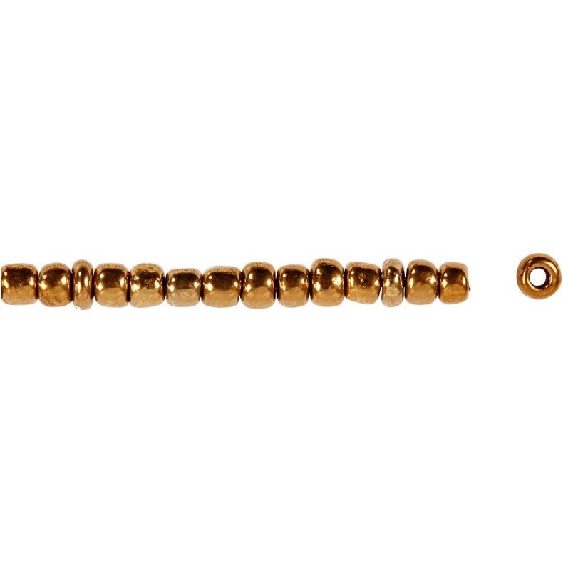 Rocaiperler, diam. 3 mm, str. 8/0, hulstr. 0,6-1,0 mm, bronze, 25 g/ 1 pk.