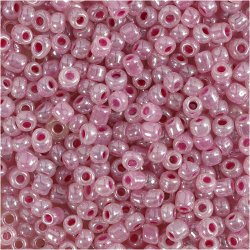 Rocaiperler, diam. 3 mm, str. 8/0, hulstr. 0,6-1,0 mm, pink, 25 g/ 1 pk.