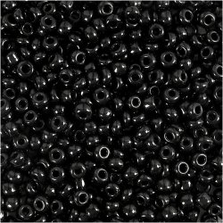 Rocaiperler, diam. 3 mm, str. 8/0, hulstr. 0,6-1,0 mm, sort, 25 g/ 1 pk.