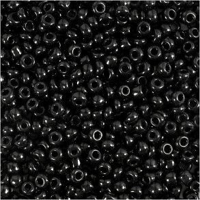 Rocaiperler, diam. 3 mm, str. 8/0, hulstr. 0,6-1,0 mm, sort, 500 g/ 1 pk.