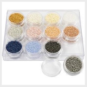 Rocaiperler, diam. 1,7 mm, str. 15/0, hulstr. 0,5-0,8 mm, douche farver, 12x15 g/ 1 pk.