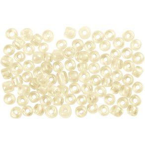 Rocaiperler, diam. 3 mm, str. 8/0, hulstr. 0,6-1,0 mm, elfenben, 500 g/ 1 pk.