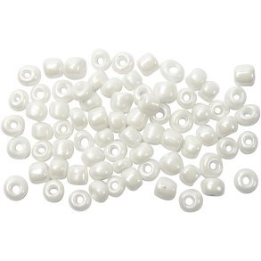 Rocaiperler, diam. 4 mm, str. 6/0, hulstr. 0,9-1,2 mm, perlemor, 500 g/ 1 pk.