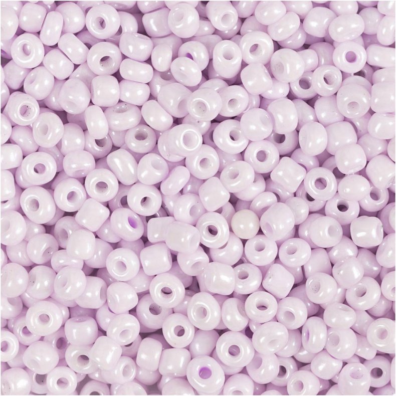 Rocaiperler, diam. 3 mm, str. 8/0 , hulstr. 0,6-1,0 mm, soft rosa, 25g/ 1 pk.