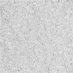 Rocaiperler, diam. 1,7 mm, str. 15/0, hulstr. 0,5-0,8 mm, klar, 25 g/ 1 pk.