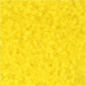 Rocaiperler 2-cut, diam. 1,7 mm, str. 15/0, hulstr. 0,5 mm, transparent gul, 25 g/ 1 pk.