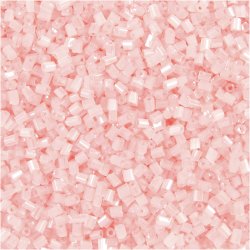 Rocaiperler 2-cut, diam. 1,7 mm, str. 15/0, hulstr. 0,5 mm, transparent rosa, 25 g/ 1 pk.