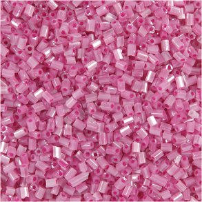 Rocaiperler 2-cut, diam. 1,7 mm, str. 15/0, hulstr. 0,5 mm, rosa, 25 g/ 1 pk.
