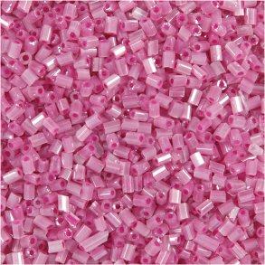 Rocaiperler 2-cut, diam. 1,7 mm, str. 15/0, hulstr. 0,5 mm, rosa, 500 g/ 1 ps.