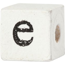 Bogstavperle, A-Z, &, #, ?, str. 8x8 mm, hulstr. 3 mm, hvid, 96 ass./ 1 pk.