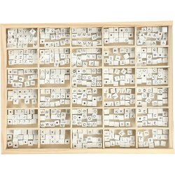 Bogstavperle, A-Z, &, #, ?, str. 8x8 mm, hulstr. 3 mm, hvid, 750 ass./ 1 pk.