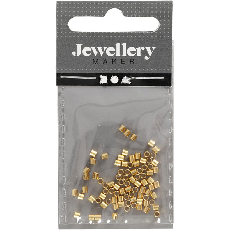 Ender&oslash;r, str. 2x2 mm, hulstr. 1,4 mm, forgyldt, 80 stk./ 1 pk.