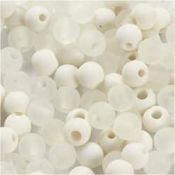 Plastperler, diam. 6 mm, hulstr. 2 mm, ca. 150 stk., creme, 40 g/ 1 pk.