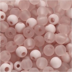 Plastperler, diam. 6 mm, hulstr. 2 mm, ca. 150 stk., rosa, 40 g/ 1 pk.