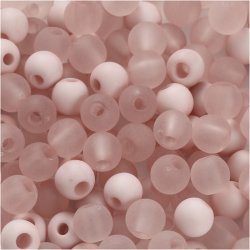 Plastperler, diam. 6 mm, hulstr. 2 mm, ca. 150 stk., rosa, 40 g/ 1 pk.