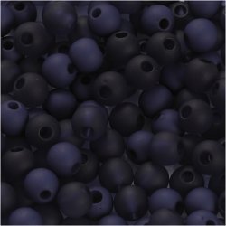 Plastperler, diam. 6 mm, hulstr. 2 mm, ca. 150 stk., bl&aring;, 40 g/ 1 pk.