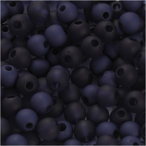 Plastperler, diam. 6 mm, hulstr. 2 mm, ca. 150 stk., blå, 40 g/ 1 pk.