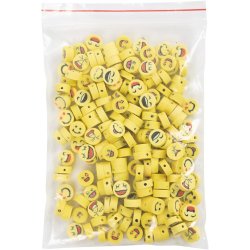 Figurperler, Emoji, diam. 10 mm, hulstr. 1,5 mm, 200 stk./ 1 pk.