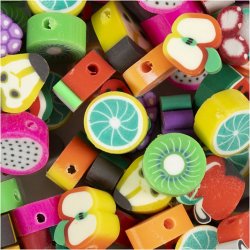 Figurperler, Frugt, diam. 10 mm, hulstr. 1,5 mm, ca. 60 stk., 60 stk./ 1 pk.